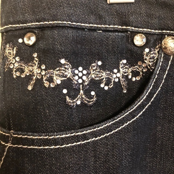 Embellished Levi Knee Length Skirt - Picture 3 of 13